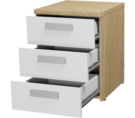 MODULO INFERIOR OFICINA CACM 40X52X44.1CM  HICKORY NATURAL BLANCO