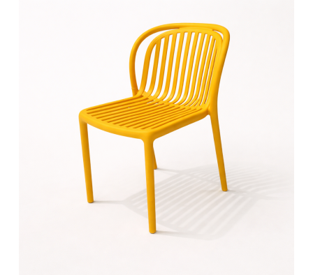 SILLA PLAST REJILLA MOSTAZA P/ JARDIN