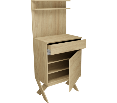 MUEBLE CAFÉ GABY 60X138X40CM HICKORY NATURAL