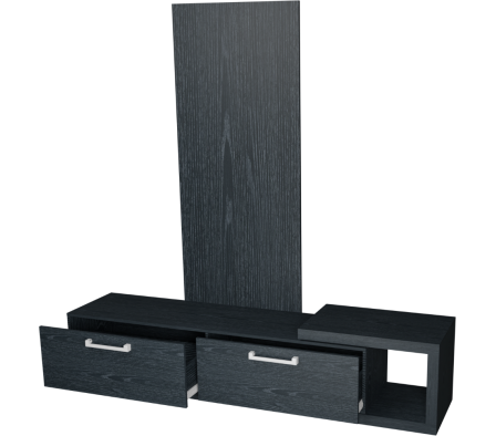 MUEBLE TV PARIS 190X42X45CM NEGRO
