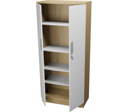 ARMARIO OFICINA PA 73X166.5X40CM  HICKORY NATURAL BLANCO
