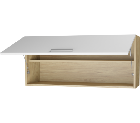 MODULO COLGANTE OFICINA RE 100X44.7X30CM  HICKORY NATURAL BLANCO