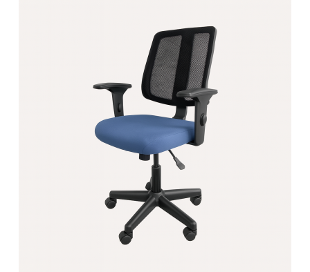 SILLA OFICINA CON RUEDAS Y POSA BRAZOS AZUL MEDIO