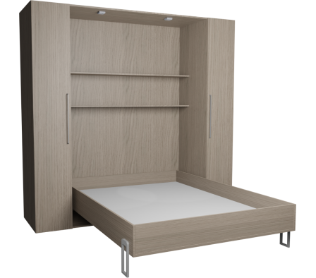 CAMA REBATIBLE  200X155XCM  ROBLE VICENZA GRIS *HAS*