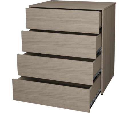 COMODA 4C 83X90X58CM  ROBLE VICENZA GRIS