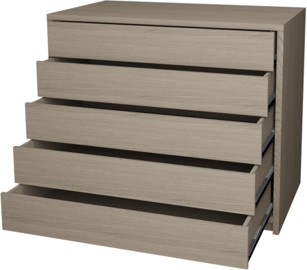 COMODA 5C 105X90X60CM  ROBLE VICENZA GRIS