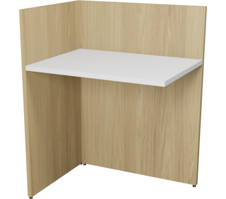 MESA CONTAC CENTER 1C 80X105X60CM  HICKORY NATURAL BLANCO