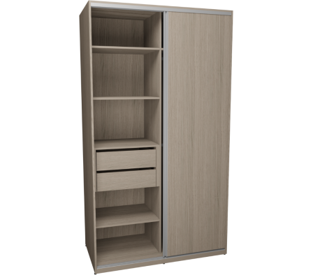 PLACARD PUERTA CORREDIZA EPC 120X62X215CM  ROBLE VICENZA GRIS