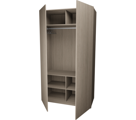 PLACAR PUERTA ABRIR EP 120X61X216,5CM  ROBLE VICENZA GRIS