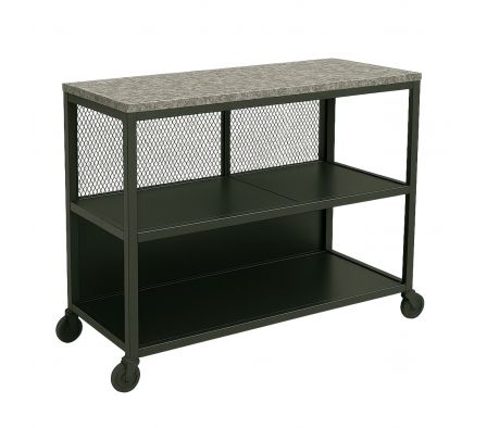 BARRA QUINCHO MÓVIL METAL NEGRO PIEDRA 140X60X100 CM