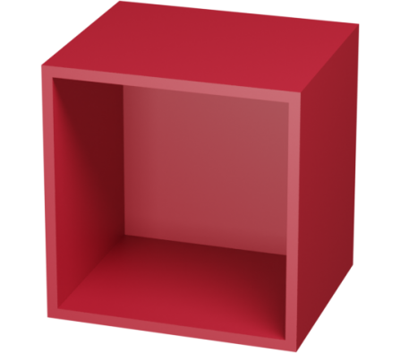 REPISA CUADRO 35,8X35,8X30CM ROJO CEREZA