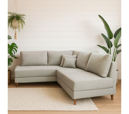 SOFA FIJO ESQUINERO LI 2.50 X 2.00 M SANTINO 07 GRIS CLARO