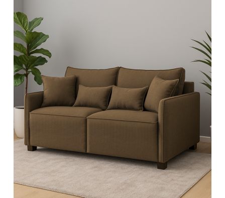 SOFA RETRACTIL 1.80 M PANA SHERPA MARRON ANFORA