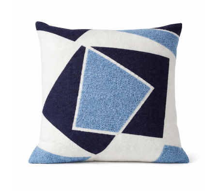 ALMOHADON 45X45CM BLANCO/AZUL