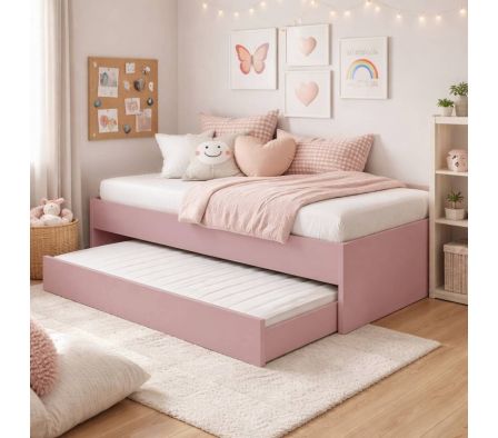 CAMA CAMITA 196X97X50CM ROSA VINTAGE