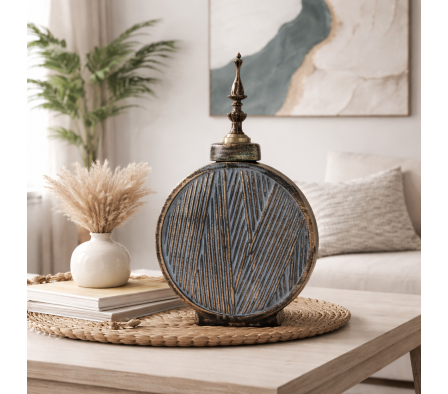 BASE DE CERAMICA AZUL COMB C/ TAPA 9X19,5X30CM