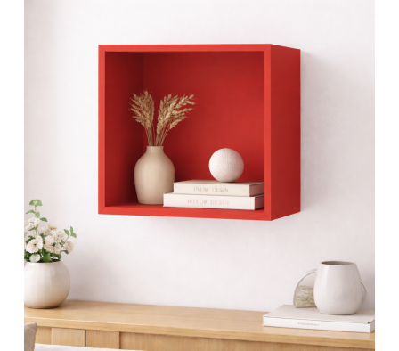 REPISA CUADRO 35,8X35,8X30CM ROJO CEREZA