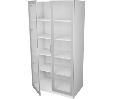 APARADOR CRISTALERO HERNAN 80X45X150CM BLANCO