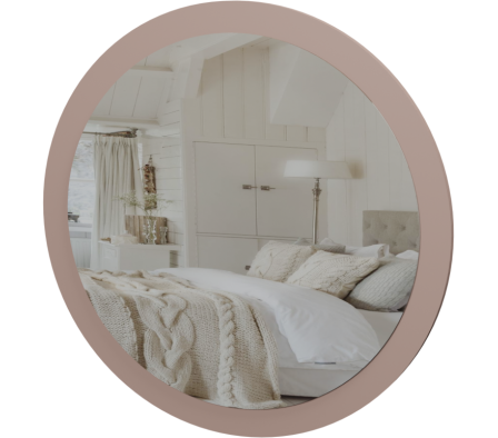 ESPEJO REDONDO 70CM ROSA VINTAGE