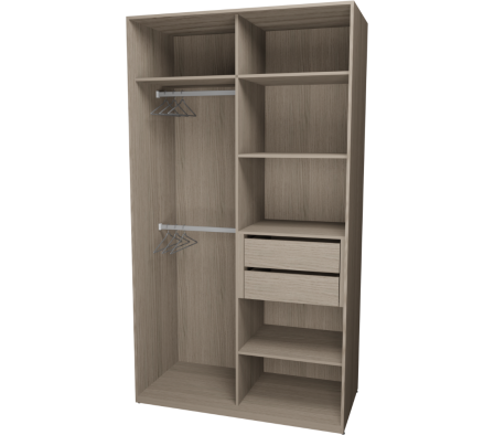 PLACAR VESTIDOR EPC 120X59X216,5CM  ROBLE VICENZA GRIS