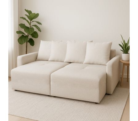 SOFÁ CAMA 2.10 M BOUCLE SILVER