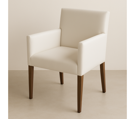 SILLA CALCUTÁ T CORINO BEIGE ACABADO MADERA CASTAÑO